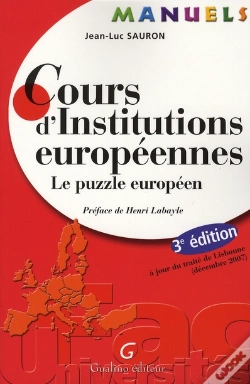 Capa do artigo Cours D'Institutions Européennes
