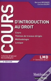 Cours D'Introduction Au Droit ; Cours, Thèmes De Travaux, Méthodologie, Lexique (2ème Édition)