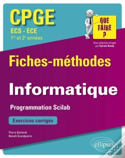 Capa do artigo Cpge ; Ecs-Ece ; 1re Et 2e Années ; Informatique ; Fiches-Méthodes ; Exercices Corrigés (Édition 2018)