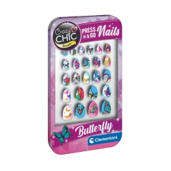 Capa do artigo Crazy Chic Press & Go Nails Butterfly Clementoni 18898
