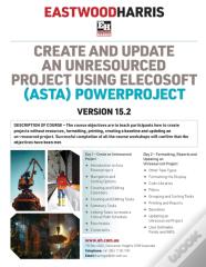 Create And Update An Unresourced Project Using Elecosoft (Asta) Powerproject Version 15.2