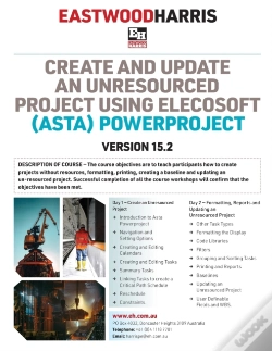 Capa do artigo Create And Update An Unresourced Project Using Elecosoft (Asta) Powerproject Version 15.2