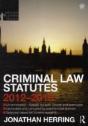 Criminal Law Statutes 2012-2013 - Preview