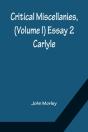 Critical Miscellanies, (Volume I) Essay 2 - Preview