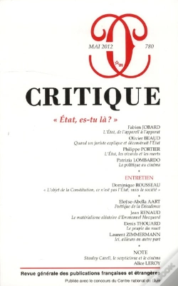 Capa do artigo Critique 780 : Etat, Es-Tu La ?