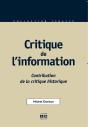 Critique De L'Information ; Contribution De La Critique Historique - Preview