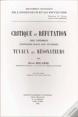 Capa do artigo Critique Et Réfutation Des Théories Exposées Dans Son Ouvrage Tuyaux Et Résonateurs