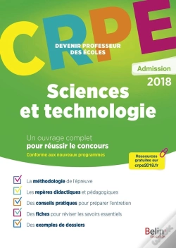 Capa do artigo Crpe ; Devenir Professeur Des Écoles : Sciences Et Technologie (Édition 2018)