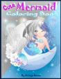 Cute Mermaid Coloring Book - Preview