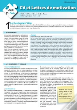 Capa do artigo Cv Et Lettres De Motivation
