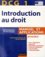 Dcg 1 - Introduction Au Droit 2014/2015 - 8e Edition - Manuel Et Applications - Preview