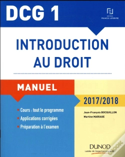 Capa do artigo Dcg 1 - Introduction Au Droit 2017/2018 - 11e Ed. - Manuel Et Applications, Qcm