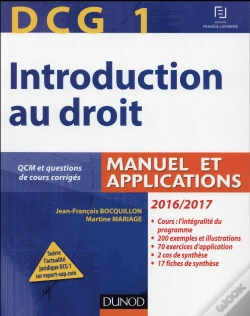 Capa do artigo Dcg 1 ; Introduction Au Droit ; Manuel Et Applications (Édition 2016/2017)