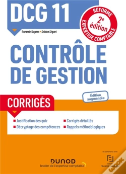 Capa do artigo Dcg 11 Controle De Gestion - Corriges - 2e Ed. - Reforme Expertise Comptable