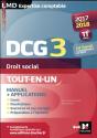 Dcg 3 - Droit Social - Manuel Et Applications - Millesime 2017-2018  - 11e Edition - Preview
