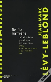 Capa do artigo De La Matière