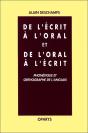 De L'Écrit À L'Oral Et De L'Oral À L'Écrit ; Phonétique Et Orthographe De L'Anglais - Preview
