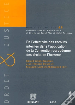 Capa do artigo De L'Effectivité Des Recours Internes Dans L'Application De La Convention Européenne Des Droits De L'Homme