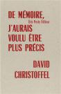 De Memoire, J'Aurais Voulu Etre Plus Precis - Preview