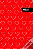 Dearest Lifestyle Journal, Write-In Notebook, Dotted Lines, Wide Ruled, Medium Size 6 X 9 Inch (A5) Hardcover (Red)