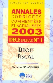 Capa do artigo Decf Epreuve N.1 ; Annales Corrigees Commentees Et Actualisees 2003