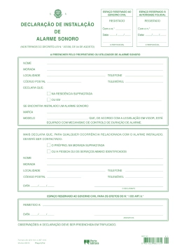 Capa do artigo Declaração de Instalação de Alarme Sonoro