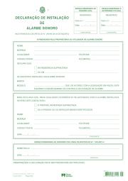 Declaração de Instalação de Alarme Sonoro