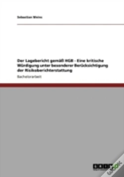 Capa do artigo Der Lagebericht Gemaã‚Â¤Ay Hgb - Eine Kritische Wardigung Unter Besonderer Beracksichtigung Der Risikoberichterstattung