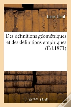 Capa do artigo Des Def Geom Et Empiriques Edition 1873