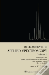 Developments In Applied Spectroscopy Volume 1