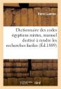 Dictionnaire Des Codes Egyptiens Mixtes, Manuel Destine A Rendre Les Recherches Faciles - Preview