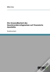 Capa do artigo Die Anwendbarkeit Des Haust Rwiderrufsge