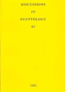 Discussions In Egyptology 63 (2005)