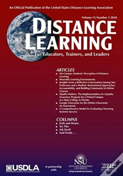 Capa do artigo Distance Learning Vol 15 Issue 3
