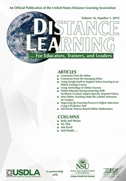 Capa do artigo Distance Learning Vol 16 Issue 1