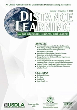 Capa do artigo Distance Learning Vol 17 Issue 1
