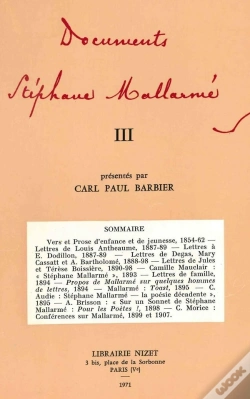 Capa do artigo Documents Stéphane Mallarmé Iii