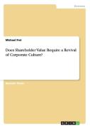Does Shareholder Value Require A Revival Of Corporate Culture?