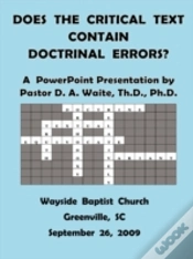Capa do artigo Does The Critical Text Contain Doctrinal