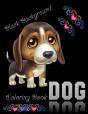 Dog Coloring Book Black Background - Preview