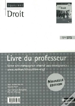 Capa do artigo Droit ; 1ère Stg ; Équilibre ; Livre Du Professeur (Édition 2009)