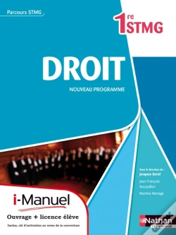 Capa do artigo Droit 1ere Stmg (Parcours Stmg) Licence Numerique Eleve I-Manuel+Ouvrage Papier