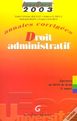 Capa do artigo Droit Administratif ; Deug 2e Annee ; Annales Corrigees ; Edition 2003