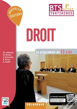 Capa do artigo Droit ; Bts Tertiaires 2e Année ; Pochette Élève ; Le Programme En 13 Cas (Édition 2017)