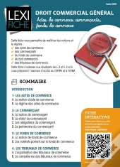 Droit Commercial General - Actes De Commerce, Fonds De Commerce