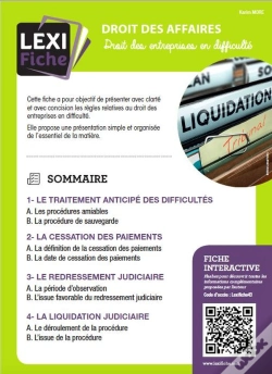Capa do artigo Droit Des Entreprises En Difficulté