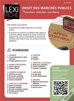 Capa do artigo Droit Des Marchés Publics : Passation, Exécution, Sanctions