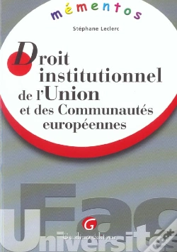 Capa do artigo Droit Institutionnel De L'Union Et Des Communautes Europeennes