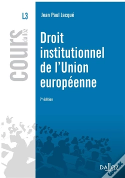 Capa do artigo Droit Institutionnel De L'Union Europeenne - 7e Edition