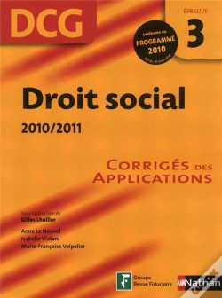 Capa do artigo Droit Social Epreuve 3 Dcg Corriges - 2010/2011  11